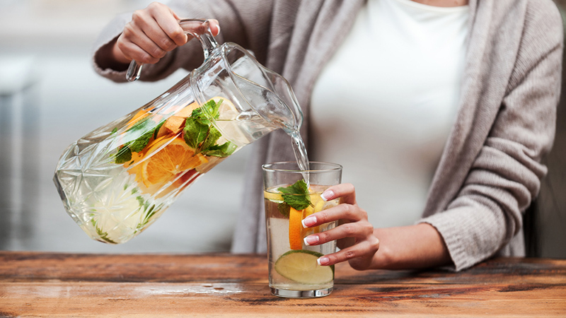 filter & add flavor to water - 9 Ways To Eat Healthy on Tight Budget