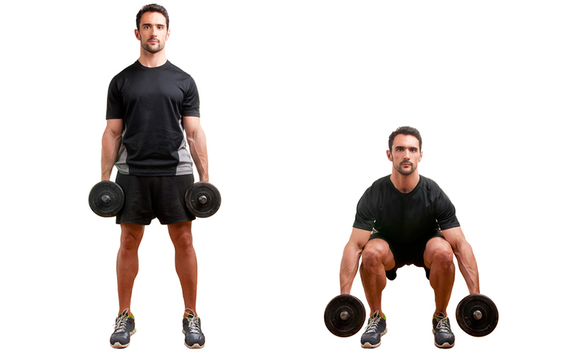 5 squat variations to tone butt- dumbbell squat