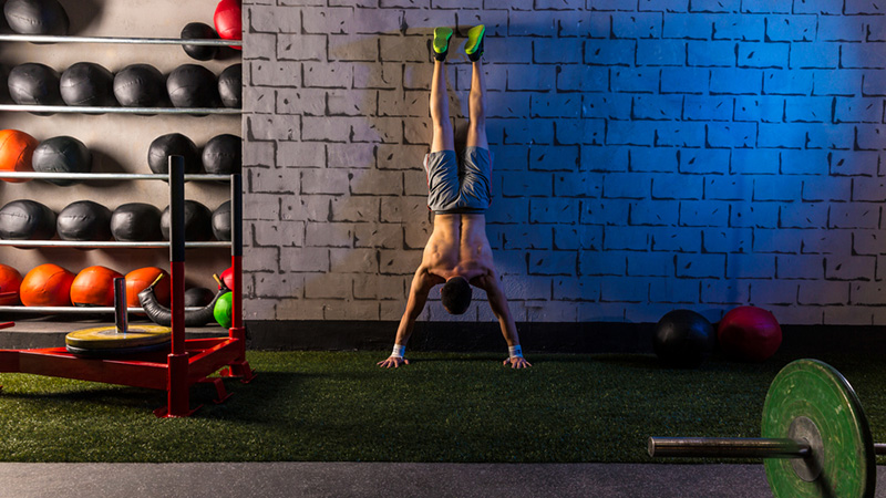 Handstand Push-Ups for total bodyweight workout