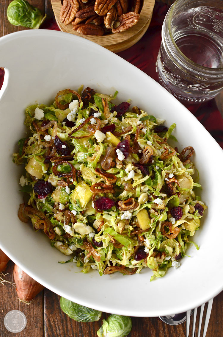 HEALTHY SALAD RECIPES FOR FALL-Shredded Brussels Sprout Salad